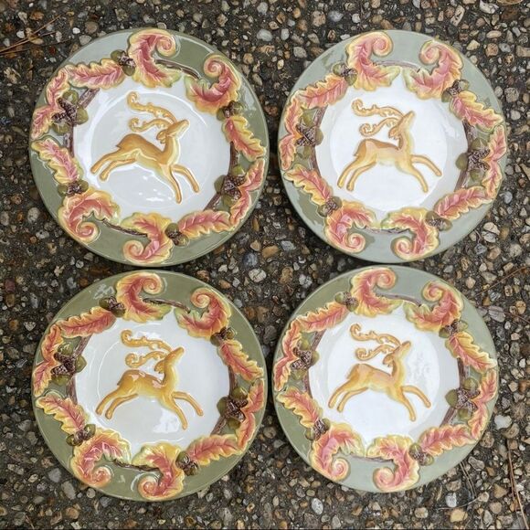 Sylvester Christmas reindeer plates - Picture 1 of 5